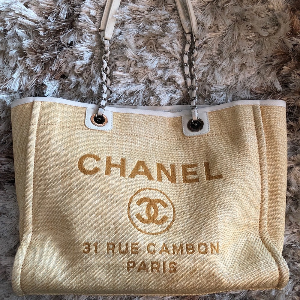 🌟SOLD🌟Chanel Small Deauville in Yellow Raffia